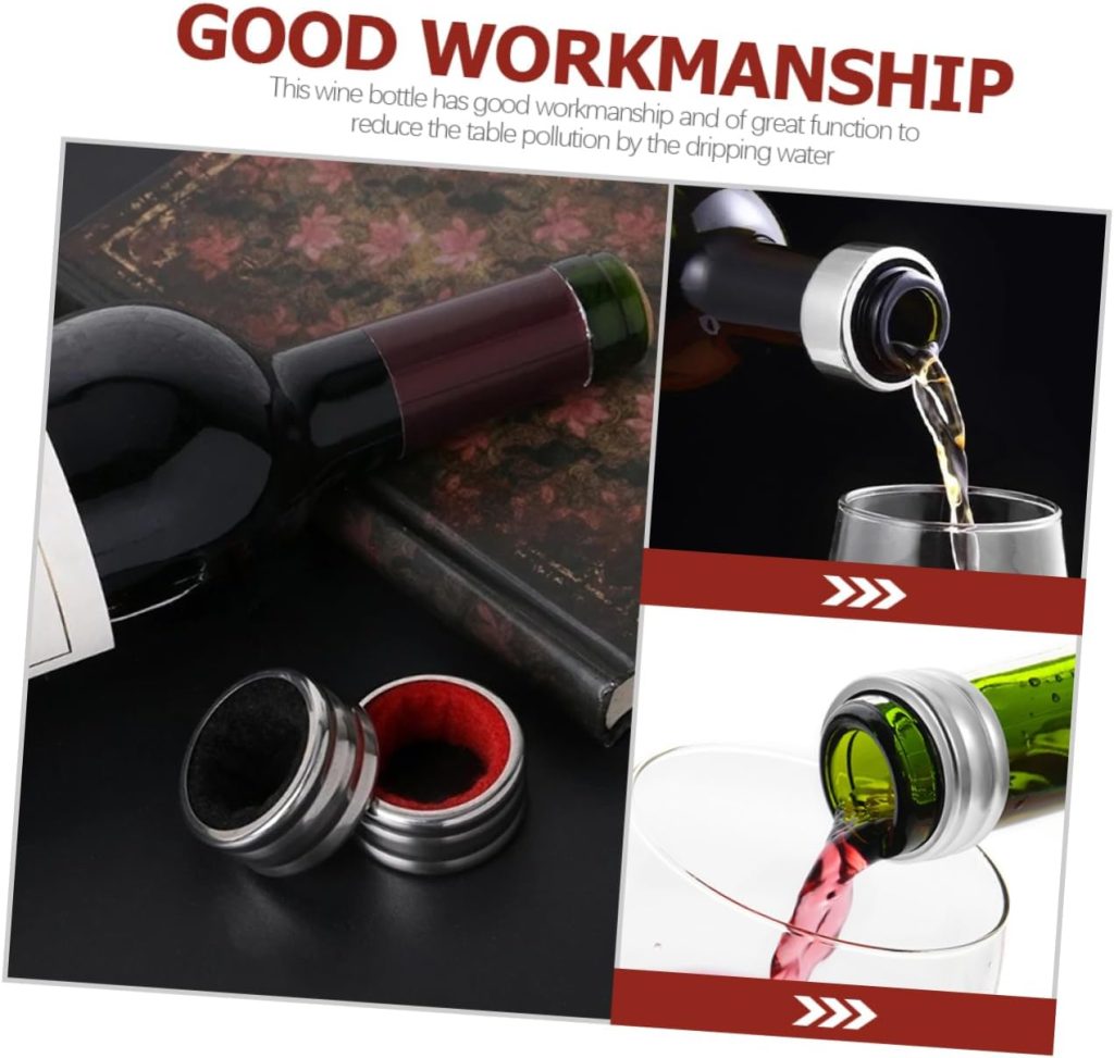 HAKIDZEL 9pcs Wine Bottle Collars Wine Drip Stop Ring Wine Anti-overflow Ring Wine Bottle Neck Catcher Ring Drip Stopper Wine Drip Stopper Bunco Gifts Collector Anti-spill Stainless Steel, 4x4cm