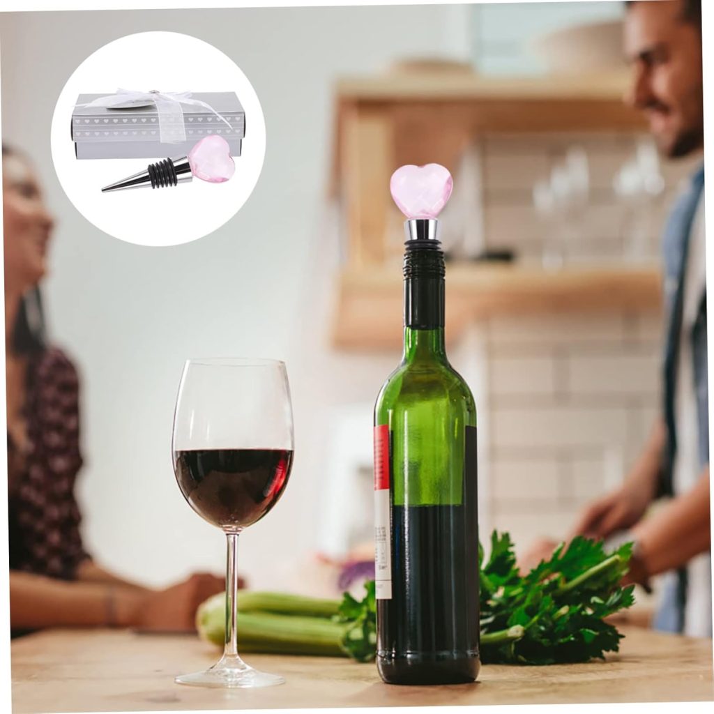 Heart Shape Crystal Wine Stopper Decorative Pearl Wine Cork for Wedding