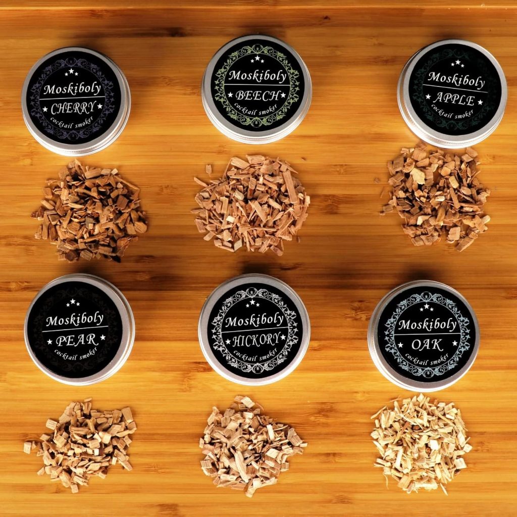 Whiskey Smoker Kit with Torch, Cocktail Smoker Kit, Old Fashioned/Bourbon/Smoker Infuser Kit with 6 Flavors of Wood Chips, Gift for Father and Loved