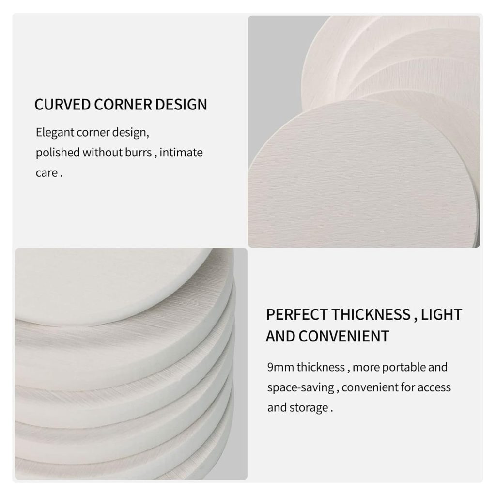 Drink Coasters Set of 6 Diatomaceous Earth Coasters Tabletop Protection Coasters for All Kinds of Cups Home Living Room Decor Aesthetic (Hippie Peace Love)