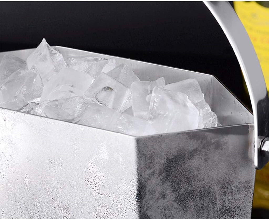 Ice Buckets Bar Stainless Steel Beer Cocktail Ice Bucket Restaurant Household Champagne Bucket Portable Creative Hexagonal Beverage Ice Bucket Insulated Ice Bucket