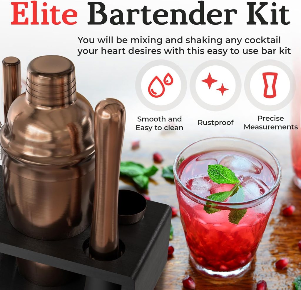 Highball  Chaser Cocktail Shaker Set: Bartender Kit for Home Bar Mixology Cocktail Bar Set Plus E-Book with 30 Recipes