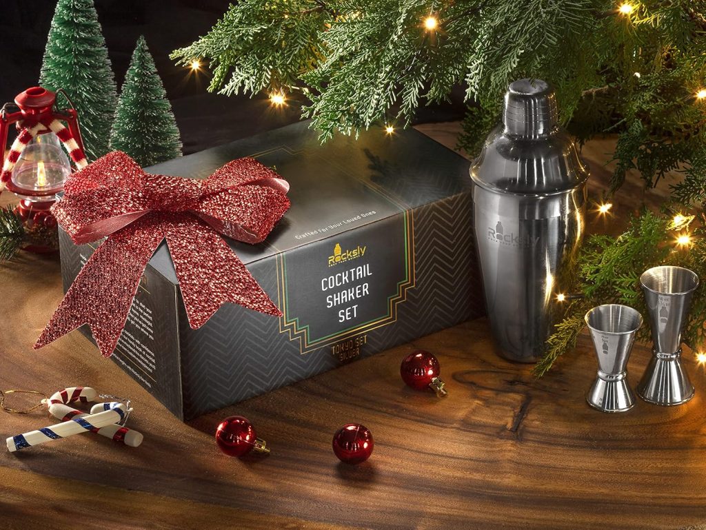 Mixology Bartender Kit and Cocktail Shaker Set for Drink Mixing | Mixology Set with 10 Bar Set Tools and Bamboo Stand Makes It The Perfect Home Cocktail Kit | Complete Bartender Kit (Silver)