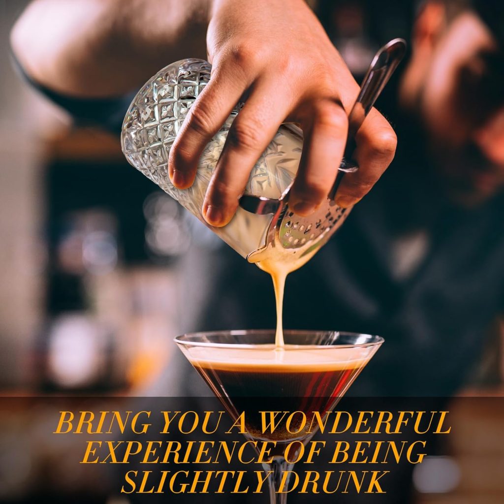 Inbagi 6 Pcs Cocktail Mixing Glass 24 oz Bartender Crystal Stirring Glass Thick Bottom Bar Seamless Mixing Pitcher for Stirring Drinks Home Bar Accessories, 6 Styles