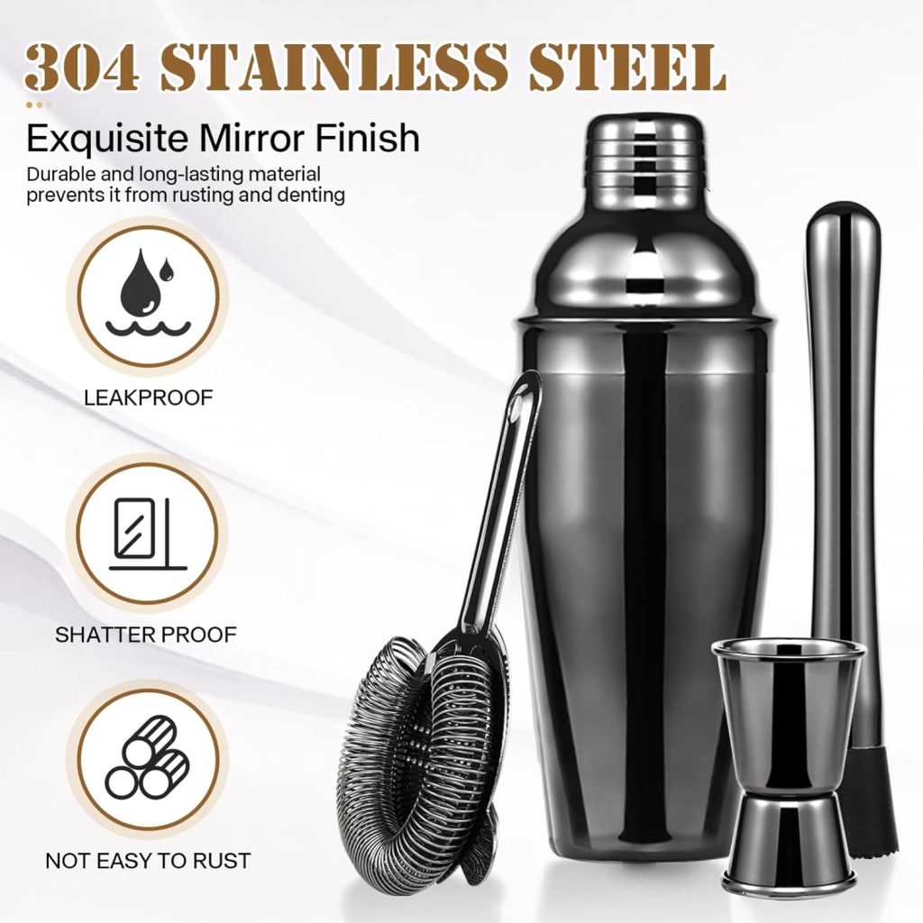 Purism Bartender kit,11 Pieces Home Cocktail Shaker Set with Cocktail Recipes Cards,Bar Tools Stainless Steel Cocktail Shaker Set with Stand,Apply to Home Make Mixed DrinkVarious Cocktails Purism Bartender kit,11 Pieces Home Cocktail Shaker Set with Cocktail Recipes Cards,Bar Tools Stainless Steel Cocktail Shaker Set with Stand,Apply to Home Make Mixed DrinkVarious Cocktails