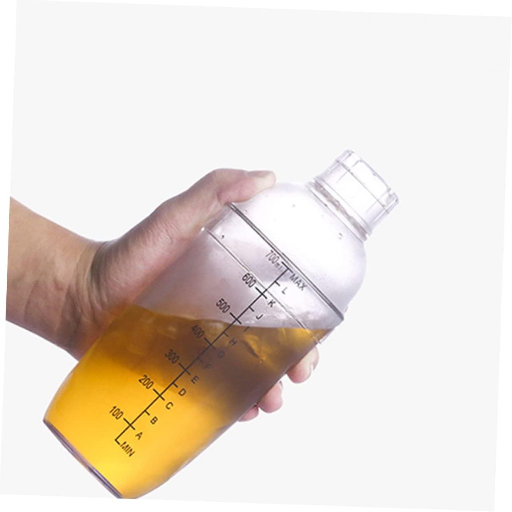 DECHOUS 4pcs Transparent Plastic Cocktail Shaker with Measuring Scale Smooth Pour Design for Home Bar Use for Cocktails Tea and Wine DECHOUS 4pcs Transparent Plastic Cocktail Shaker with Measuring Scale Smooth Pour Design for Home Bar Use for Cocktails Tea and Wine