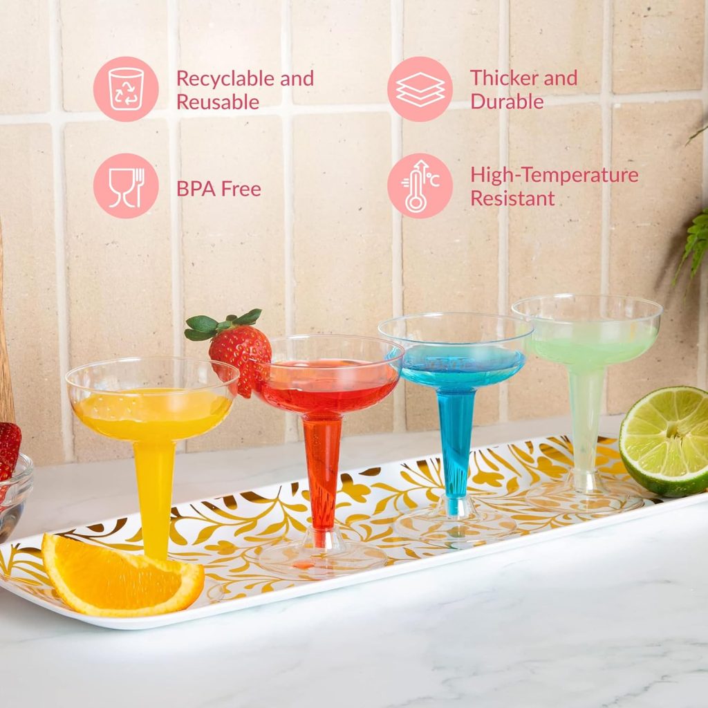 Prestee 24 Clear Plastic Coupe Glasses 4oz - Disposable Plastic Cocktail Cups, Martini Glasses, Margarita Glass, Champagne Glass for Parties, Cinco de Mayo, Taco Party, Weddings Decorations Prestee 24 Clear Plastic Coupe Glasses 4oz - Disposable Plastic Cocktail Cups, Martini Glasses, Margarita Glass, Champagne Glass for Parties, Cinco de Mayo, Taco Party, Weddings Decorations