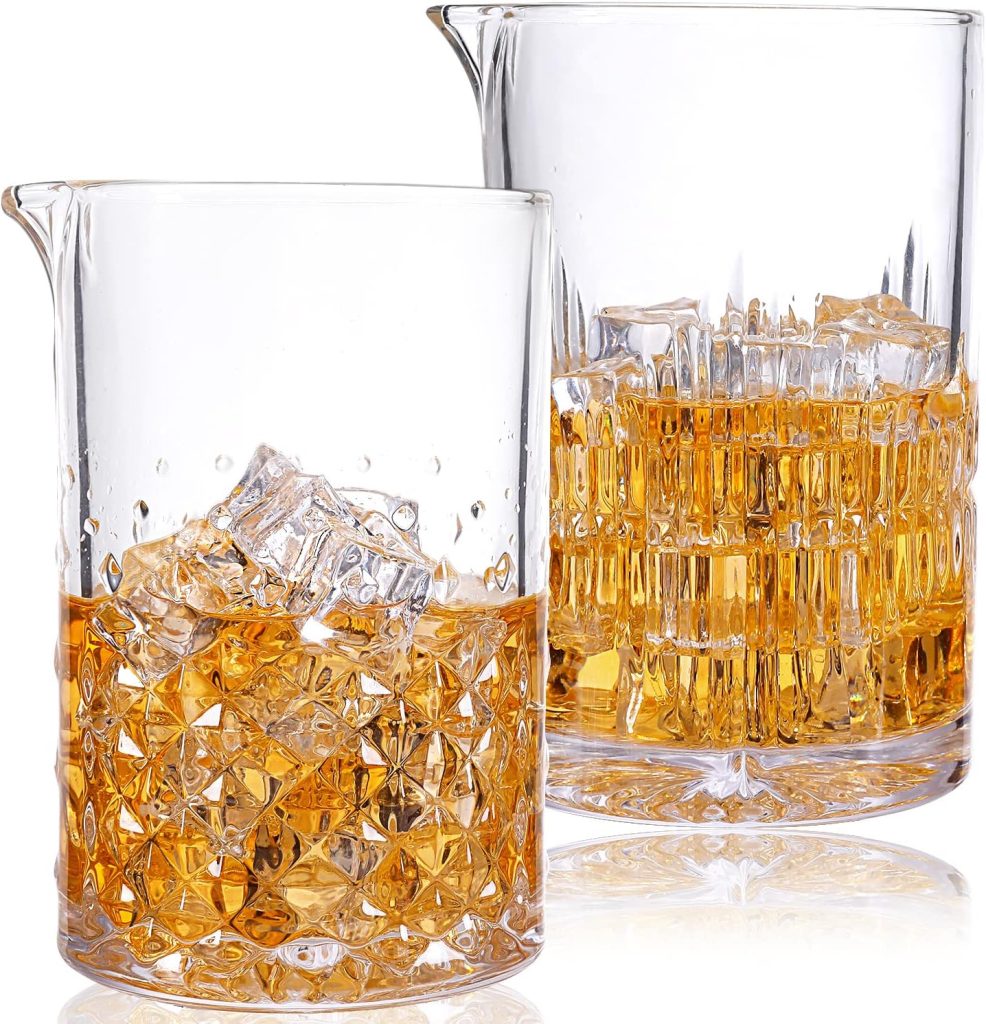 2 Pcs Cocktail Mixing,Crystal Glass Engraved Cocktail Stirring Glasses,24oz Drink Stirring,Thick Weighted Bottom,Professional Bartenders Mixer Glasses,Bar Tools. 2 Pcs Cocktail Mixing,Crystal Glass Engraved Cocktail Stirring Glasses,24oz Drink Stirring,Thick Weighted Bottom,Professional Bartenders Mixer Glasses,Bar Tools.