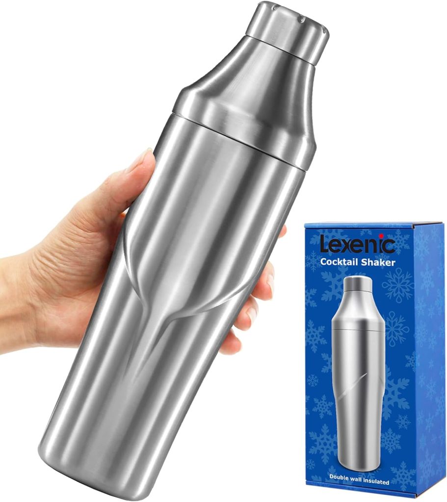 Lexenic 24oz Cocktail Shaker - Insulated Double Wall Keep Drink Chilled - No Stuck Twist Lid,Leakproof and Built-in Strainer - Perfect for Home Bar- Premium Stainless Steel Drink Shaker,Martini Shaker Lexenic 24oz Cocktail Shaker - Insulated Double Wall Keep Drink Chilled - No Stuck Twist Lid,Leakproof and Built-in Strainer - Perfect for Home Bar- Premium Stainless Steel Drink Shaker,Martini Shaker