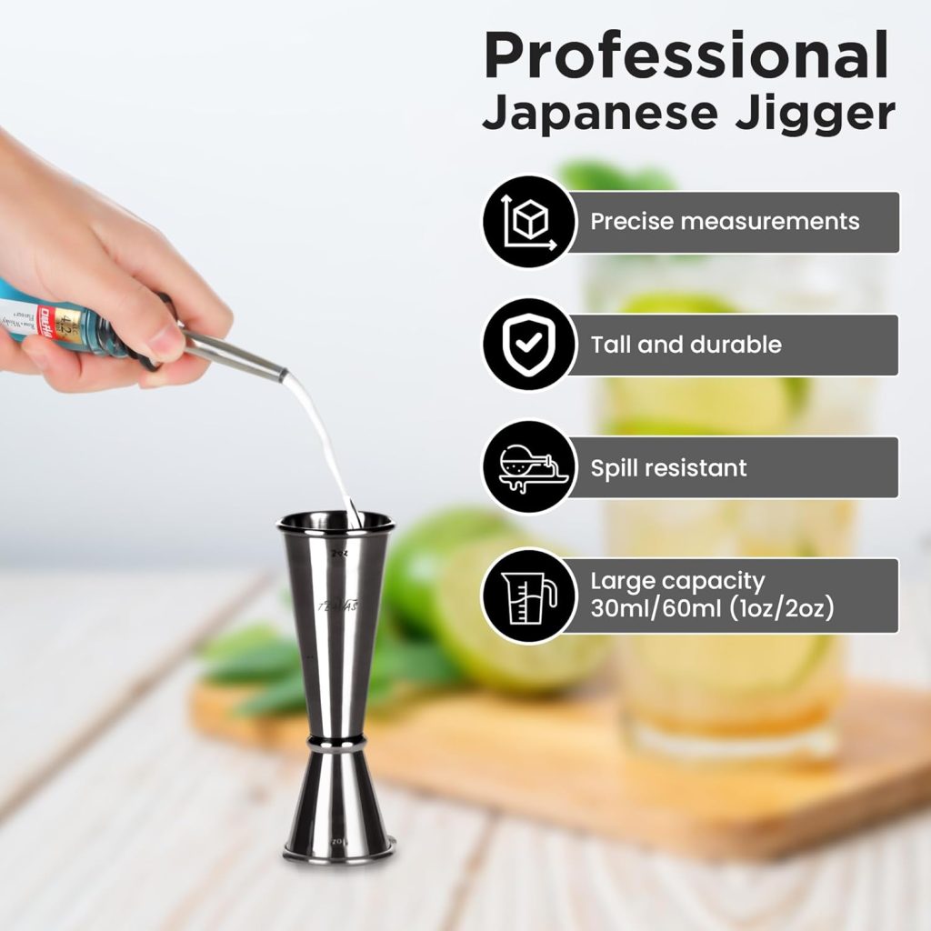 Mixology Black Bartender Kit with Japanese Jigger - 12 Piece Stainless Steel Cocktail Making Tool Set - Boston Shaker, Strainer, Mixer, Spoon Muddler Barware - Anniversary Birthday Gifts Mixology Black Bartender Kit with Japanese Jigger - 12 Piece Stainless Steel Cocktail Making Tool Set - Boston Shaker, Strainer, Mixer, Spoon Muddler Barware - Anniversary Birthday Gifts