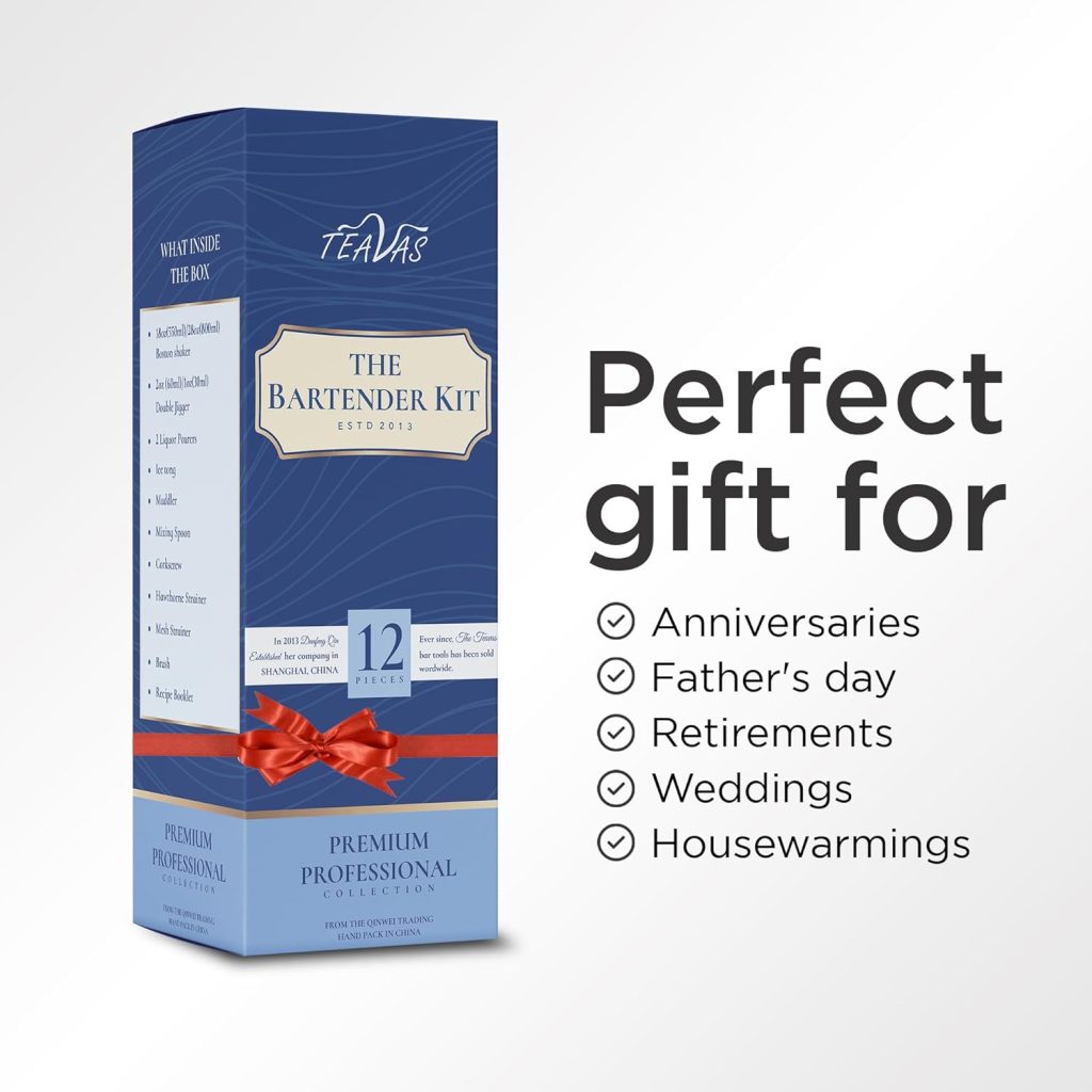 Mixology Black Bartender Kit with Japanese Jigger - 12 Piece Stainless Steel Cocktail Making Tool Set - Boston Shaker, Strainer, Mixer, Spoon Muddler Barware - Anniversary Birthday Gifts Mixology Black Bartender Kit with Japanese Jigger - 12 Piece Stainless Steel Cocktail Making Tool Set - Boston Shaker, Strainer, Mixer, Spoon Muddler Barware - Anniversary Birthday Gifts