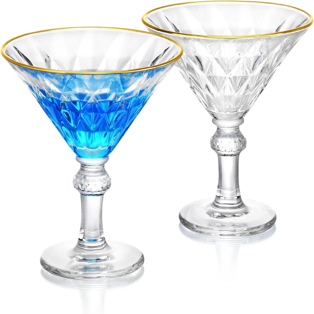 ROXBURGH Gold Rim Martini Glasses, 10 OZ Lead-Free Crystal Coupe Glass Set of 2, Vintage Design Coupe Cocktail Glass, Crystal Champagne Glasses, Martini Glass set for Bar, Fancy Birthday Gifts, Large ROXBURGH Gold Rim Martini Glasses, 10 OZ Lead-Free Crystal Coupe Glass Set of 2, Vintage Design Coupe Cocktail Glass, Crystal Champagne Glasses, Martini Glass set for Bar, Fancy Birthday Gifts, Large