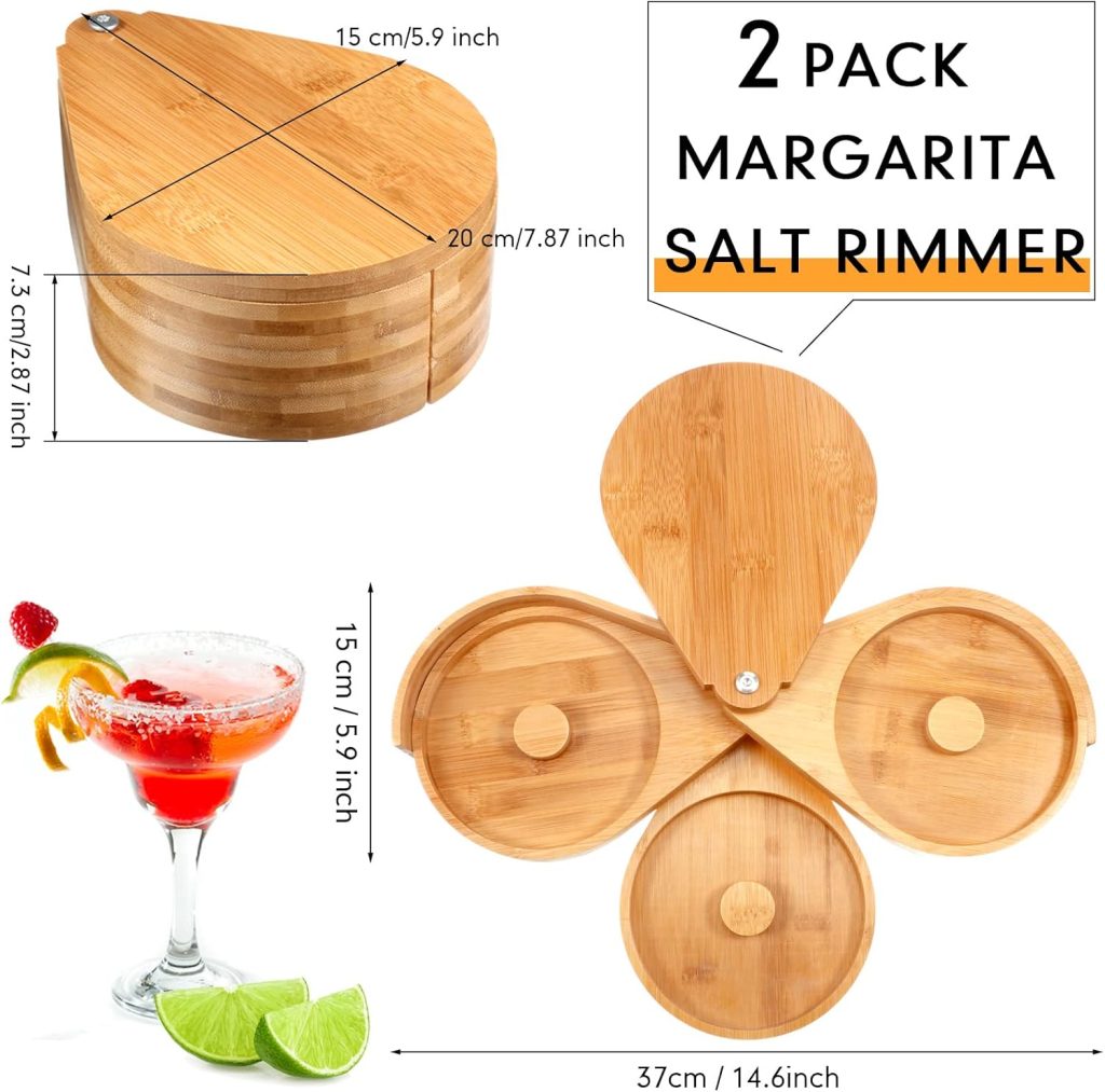2 Pack Margarita Salt Rimmer Set 3 Tier Bar Glass Rimmers Salt Bamboo Salt Sugar Lime Juice Rimming Tray for Drinks Cocktail Rimmer Dish Bartender Tools for Bar Party Accessories 2 Pack Margarita Salt Rimmer Set 3 Tier Bar Glass Rimmers Salt Bamboo Salt Sugar Lime Juice Rimming Tray for Drinks Cocktail Rimmer Dish Bartender Tools for Bar Party Accessories