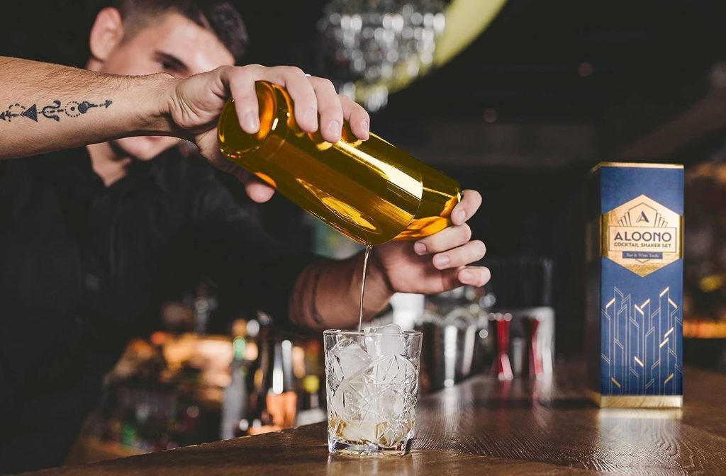 Boston Cocktail Shaker Set Bartender Kit | Drink Mixer Bar Set | Cocktail Set Bar Accessories: Martini Shaker, Strainer, Jigger, Muddler, Spoon, More (11-Pc Shaker Set, Gold) Boston Cocktail Shaker Set Bartender Kit | Drink Mixer Bar Set | Cocktail Set Bar Accessories: Martini Shaker, Strainer, Jigger, Muddler, Spoon, More (11-Pc Shaker Set, Gold)