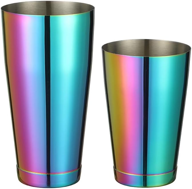 Cocktail Shaker Set - 13-Piece Bar Accessories Kit w/Weighted Boston Shaker, Strainer, Jigger, Muddler,Mixing Spoon and More - Home Bartending Tools, Accessories for Bartender, Rainbow Cocktail Shaker Set - 13-Piece Bar Accessories Kit w/Weighted Boston Shaker, Strainer, Jigger, Muddler,Mixing Spoon and More - Home Bartending Tools, Accessories for Bartender, Rainbow