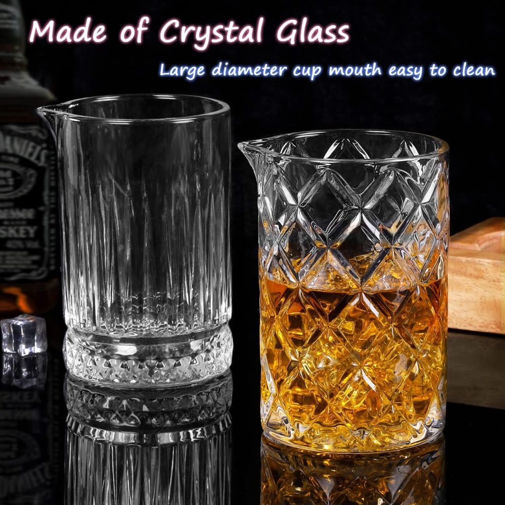 Gusnilo 24 Oz Cocktail Shaker Glasses - 710ml Crystal Bar Mixing Glass Set with Stirring Glasses (2PCS) for Whiskey, Martini, Old Fashioned Gusnilo 24 Oz Cocktail Shaker Glasses - 710ml Crystal Bar Mixing Glass Set with Stirring Glasses (2PCS) for Whiskey, Martini, Old Fashioned