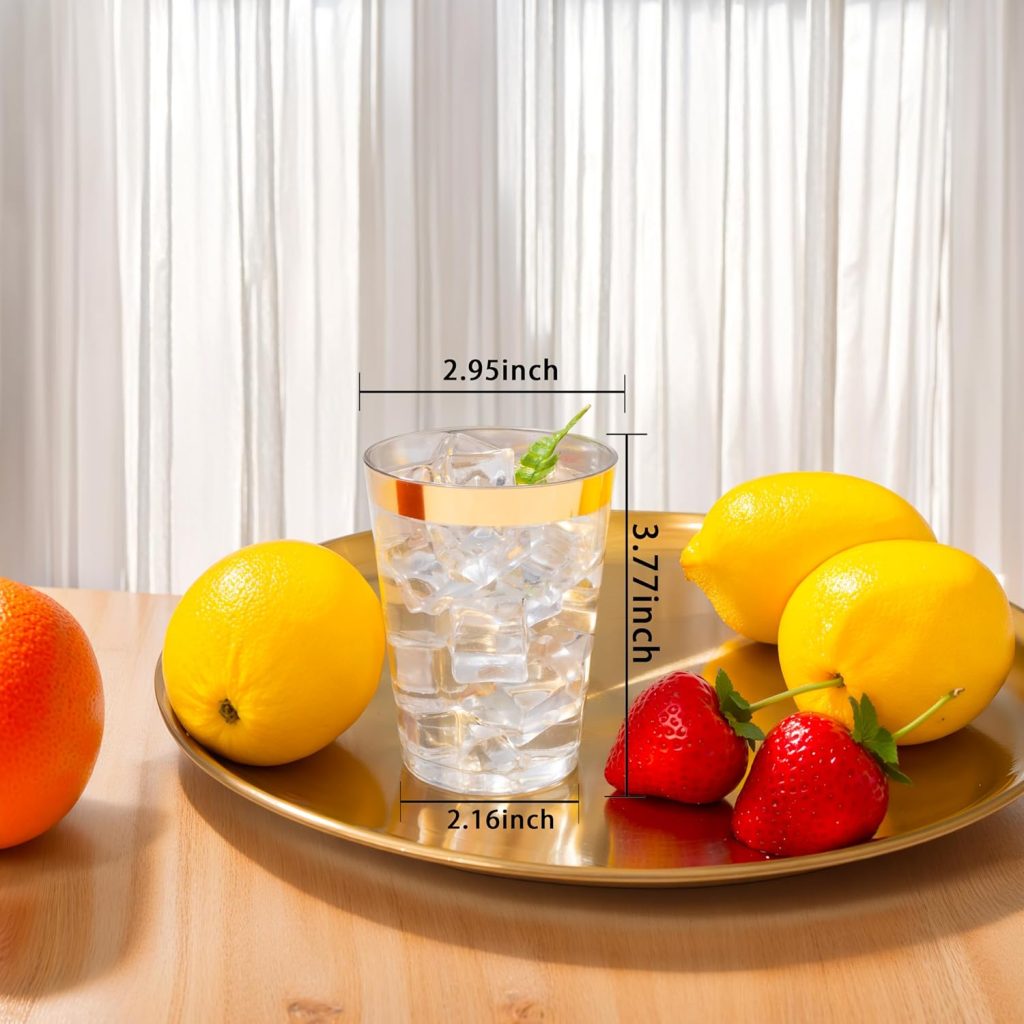 I00000 200 Pack Gold Plastic Cups, 10 oz Clear Plastic Cups Gold Rimmed Disposable Wine Glasses Fancy Disposable Party Cups Wedding Cup Drinking Tumblers Cocktail Glasses with Gold Rim I00000 200 Pack Gold Plastic Cups, 10 oz Clear Plastic Cups Gold Rimmed Disposable Wine Glasses Fancy Disposable Party Cups Wedding Cup Drinking Tumblers Cocktail Glasses with Gold Rim