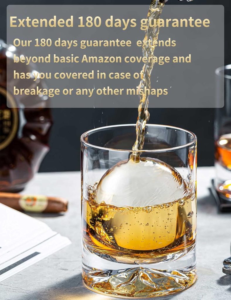 JBHO Hand Blown Crystal Double Old Fashioned Cocktail, Solid Whiskey Glasses, Rocks Glasses, Lowball Glasses - 12 Ounce - set of 2 - Perfect Size for Oversized Ice Cubes JBHO Hand Blown Crystal Double Old Fashioned Cocktail, Solid Whiskey Glasses, Rocks Glasses, Lowball Glasses - 12 Ounce - set of 2 - Perfect Size for Oversized Ice Cubes