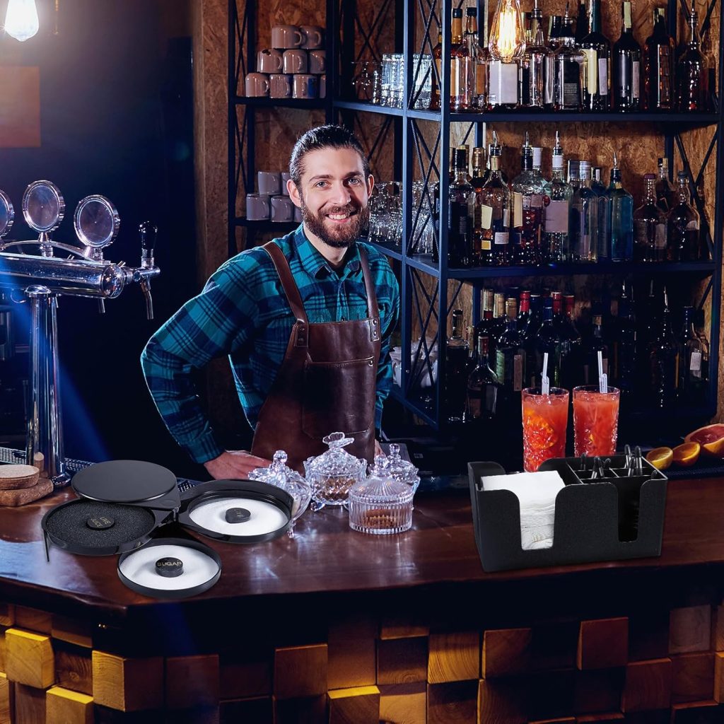 Mifoci 3 Tier Bar Glass Rimmer Bartender Tool Salt Rimmer for Cocktails Margarita 12 Pcs Stainless Steel Classic Bottle Pourers and Bar Caddy Set with 6 Compartments for Bartender Accessories Party Mifoci 3 Tier Bar Glass Rimmer Bartender Tool Salt Rimmer for Cocktails Margarita 12 Pcs Stainless Steel Classic Bottle Pourers and Bar Caddy Set with 6 Compartments for Bartender Accessories Party