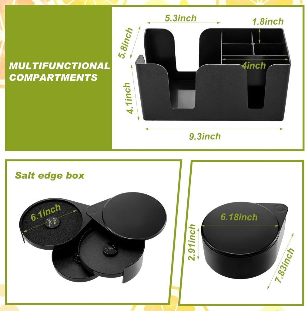 Mifoci 3 Tier Bar Glass Rimmer Bartender Tool Salt Rimmer for Cocktails Margarita 12 Pcs Stainless Steel Classic Bottle Pourers and Bar Caddy Set with 6 Compartments for Bartender Accessories Party Mifoci 3 Tier Bar Glass Rimmer Bartender Tool Salt Rimmer for Cocktails Margarita 12 Pcs Stainless Steel Classic Bottle Pourers and Bar Caddy Set with 6 Compartments for Bartender Accessories Party
