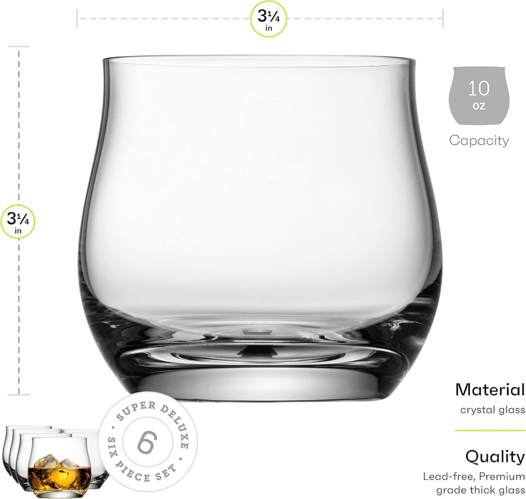 MITBAK Whiskey Bar Glasses Set of 6 | Luxurious 10 Ounce Old Fashioned Glassware Set | Our Scotch Bourbon Glass Tumblers Make A Great Gift Idea For Cocktail Enthusiasts |Rock Glasses Made in Europe MITBAK Whiskey Bar Glasses Set of 6 | Luxurious 10 Ounce Old Fashioned Glassware Set | Our Scotch Bourbon Glass Tumblers Make A Great Gift Idea For Cocktail Enthusiasts |Rock Glasses Made in Europe