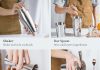 X Home Cocktail Shaker Set, Professional 4-Piece Bartender Kit with Boston Shaker, Hawthorne Strainer, Double Measuring Cocktail Jigger, and 10-inch Mixing Spoon, Bartender’s Choice