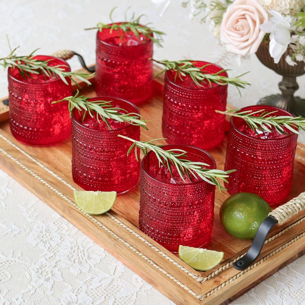 Kate Aspen Beaded Drinking Glasses Set of 6, oz Retro Vintage Glassware - Boho Cocktail Water Juice Glasses, Hostess or Housewarming Gift Kate Aspen Beaded Drinking Glasses Set of 6, oz Retro Vintage Glassware - Boho Cocktail Water Juice Glasses, Hostess or Housewarming Gift