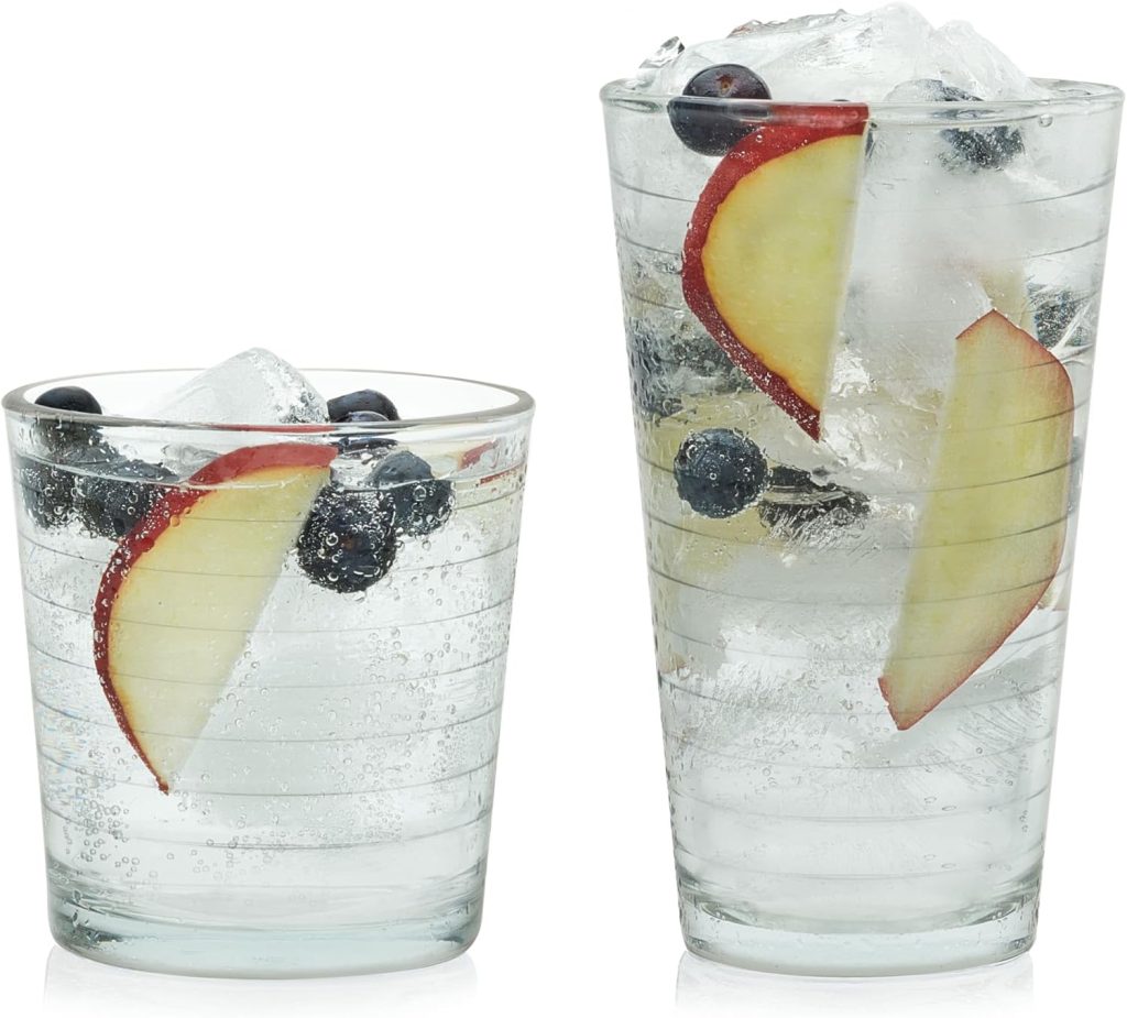 Libbey Province Tumbler and Rocks Glass Set, Elegant Drinkware Glasses Set of 16, Tall Drinking Glasses for Everyday Use or Any Special Occasion Libbey Province Tumbler and Rocks Glass Set, Elegant Drinkware Glasses Set of 16, Tall Drinking Glasses for Everyday Use or Any Special Occasion