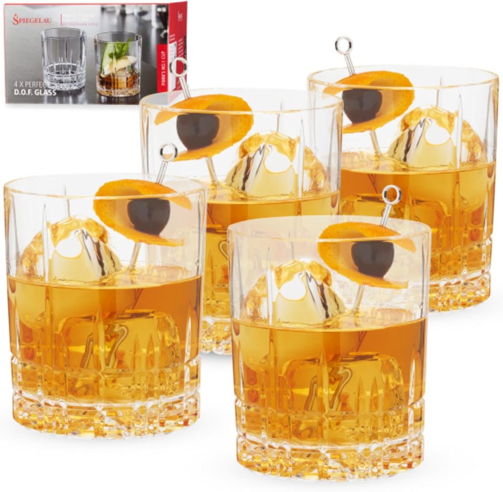 Spiegelau Perfect Serve Double Old Fashioned Glasses Set of – Heavy Base Crystal Whiskey Glasses for Scotch, Bourbon Cocktails – Lead-Free Crystal Tumbler Set Spiegelau Perfect Serve Double Old Fashioned Glasses Set of – Heavy Base Crystal Whiskey Glasses for Scotch, Bourbon Cocktails – Lead-Free Crystal Tumbler Set